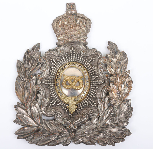 Victorian The Queens Own Royal Regiment Staffordshire Yeomanry Officers Albert Pattern Helmet Plate