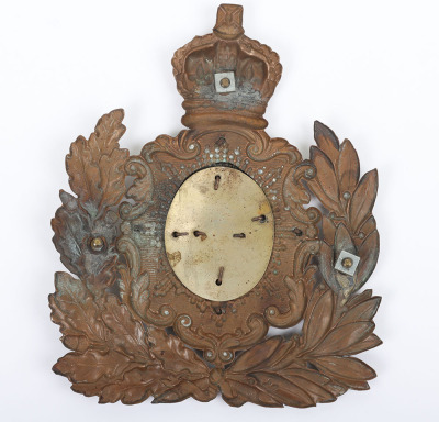 Victorian The Queens Own Royal Regiment Staffordshire Yeomanry Officers Albert Pattern Helmet Plate - 2