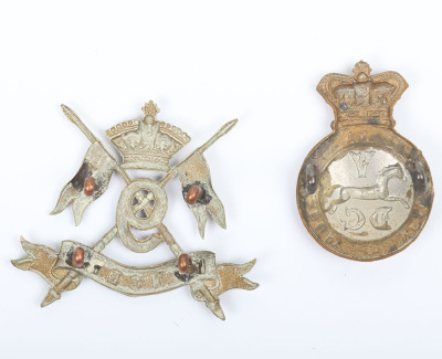 2x Victorian Cavalry Regiment Cap Badges - 2
