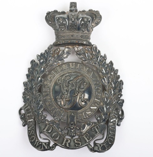 Victorian Queens Own Dorset Yeomanry Officers Helmet Plate