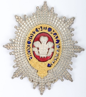 Scarce 3rd (Prince of Wales) Dragoon Guards Officers Foreign Service Helmet Pagri Badge