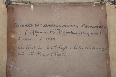 Victorian Officers French Shako Plate 1855-61 and Coloured Portrait Image of Richard William Barnardiston Crowther 63rd (West Suffolk) Regiment of Foot - 5