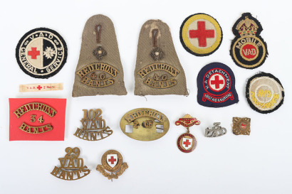 Grouping of Red Cross and Voluntary Aid Detachment (V.A.D) Badges and Insignia of Mostly Hampshire Interest,