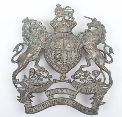Rare Victorian Royal Engineers Submarine Miners Officers Home Service Helmet Plate