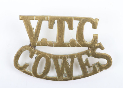 Scarce Isle of Wight Cowes VTC Shoulder Title