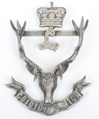 * Hallmarked Silver Seaforth Highlanders Officers Glengarry Badge