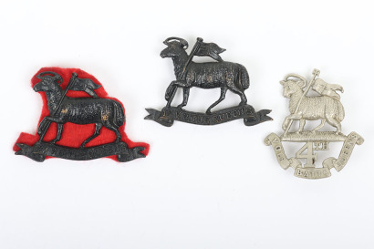 3x Volunteer Battalion Queens West Surrey Regiment Cap Badges
