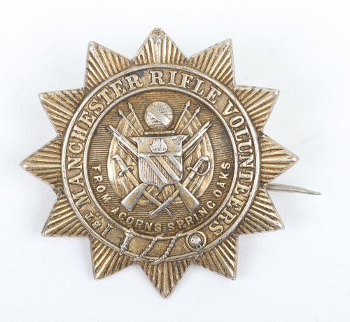 Scarce 1st Manchester Rifle Volunteers Field Service Cap Badge