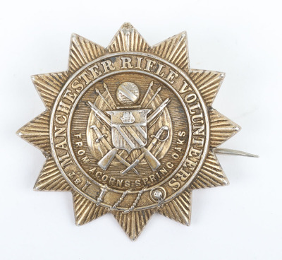 Scarce 1st Manchester Rifle Volunteers Field Service Cap Badge