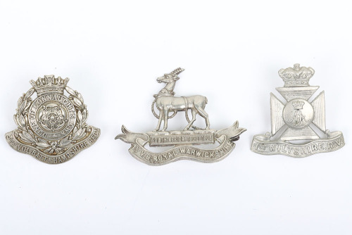 3x Volunteer Battalion Cap Badges,