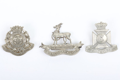 3x Volunteer Battalion Cap Badges,