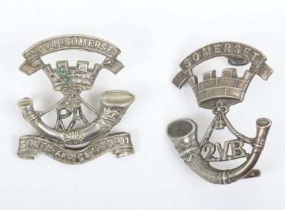 2nd Volunteer Battalion Somerset Light Infantry Cap & Collar Badge Pair