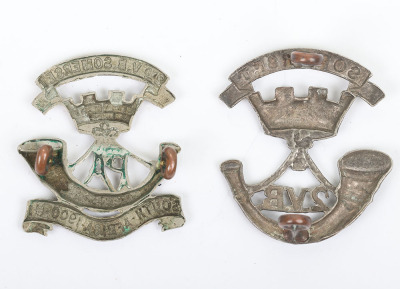 2nd Volunteer Battalion Somerset Light Infantry Cap & Collar Badge Pair - 2