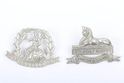 2nd Volunteer Battalion Norfolk Regiment and 3rd Volunteer Battalion Lincolnshire Regiment Cap Badges