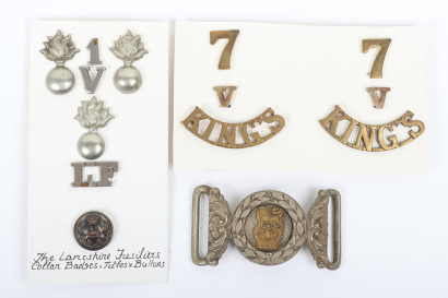 1st Volunteer Battalion Lancashire Fusiliers Shoulder Title and Buttons Set,