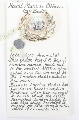 Sealed Pattern Variation Royal Marines Officers Cap Badge