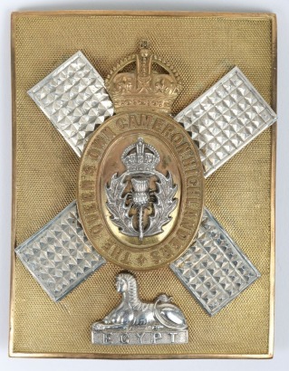 * Post 1881 The Queens Own Cameron Highlanders Officers Shoulder Belt Plate