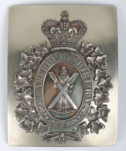 * Hallmarked Silver 2nd Aberdeenshire Rifle Volunteers Officers Shoulder Belt Plate