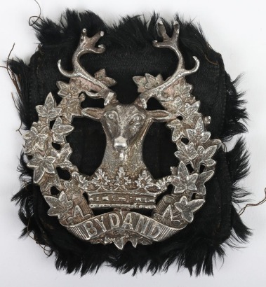 * Hallmarked Silver Gordon Highlanders Officers Glengarry Badge