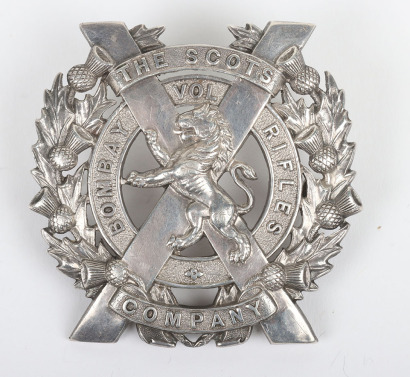 * Scarce Hallmarked Silver The Scots Company Bombay Volunteer Rifles Officers Glengarry Badge