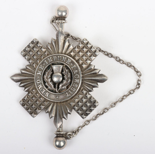 * Hallmarked Silver Scots Guards Officers Kilt Pin Badge
