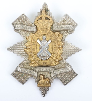 * The Glasgow Highlanders (Highland Light Infantry) Officers Glengarry Badge