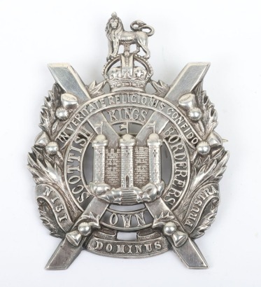 * Pre-WW1 Hallmarked Silver Kings Own Scottish Borderers Officers Glengarry Badge