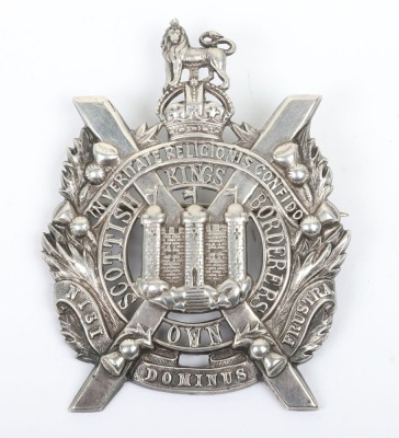 * Pre-WW1 Hallmarked Silver Kings Own Scottish Borderers Officers Glengarry Badge