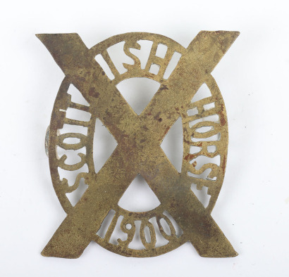 * Rare Boer War Slouch Hat Badge of the Scottish Horse