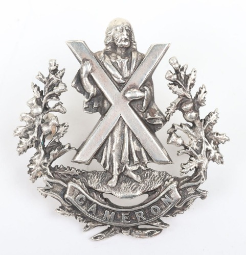 * Cameron Highlanders Officers Silver Glengarry Badge