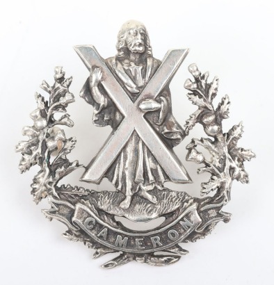 * Cameron Highlanders Officers Silver Glengarry Badge