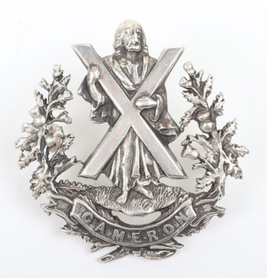 * Cameron Highlanders Officers Silver Glengarry Badge