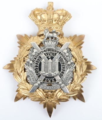 * Victorian Kings Own Scottish Borderers Officers Home Service Helmet Plate