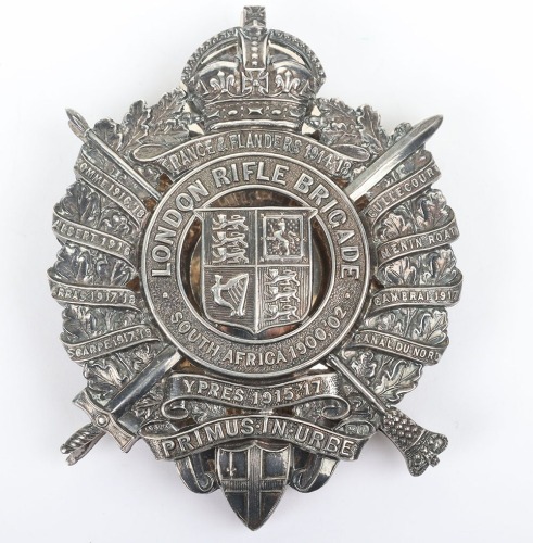 * 1939 Hallmarked Silver London Rifle Brigade Officers Cross Belt Plate