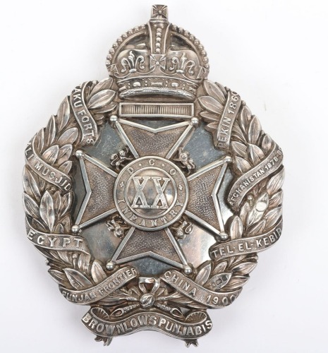 * Indian Army Hallmarked Silver Duke of Connaught&rsquo;s Own 20th Infantry (Brownlow&rsquo;s Punjabis&rsquo; Officers Cross Belt Plate
