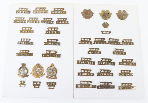 Collection of Badges and Shoulder Titles of the Malay Territorial Army