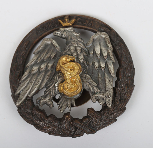 Rare WW2 Polish Instructors Badge for Infantry & Motorised Cavalry Officer Cadet School Scotland
