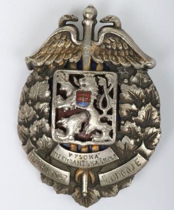 Pre Communist Czechoslovakian Military College Graduate Badge