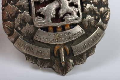 Pre Communist Czechoslovakian Military College Graduate Badge - 7