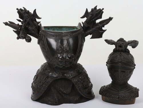 French Cast Brass Desk Ornament in the Form of an Armoured Torso