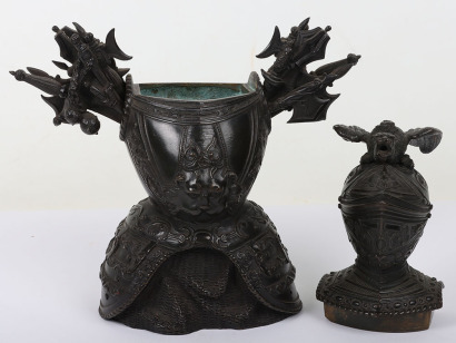 French Cast Brass Desk Ornament in the Form of an Armoured Torso