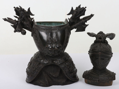 French Cast Brass Desk Ornament in the Form of an Armoured Torso
