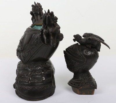 French Cast Brass Desk Ornament in the Form of an Armoured Torso - 3