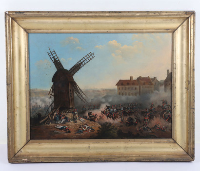 Oil on Canvas Painting of a French Revolutionary Wars Battle Scene