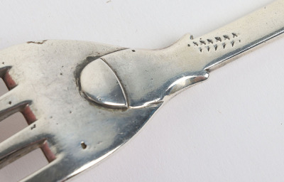 Rare Peninsula War 82nd (Prince of Wales Volunteers) Regiment of Foot Silver Mess Spoon and Fork Circa 1810 - 8