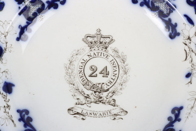 Indian Army Mess China Plate 24th Regiment of Bengal Native Infantry, Circa 1843 - 2