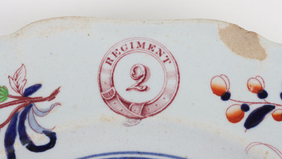 Indian Army Mess China Plate 24th Regiment of Bengal Native Infantry, Circa 1843 - 4