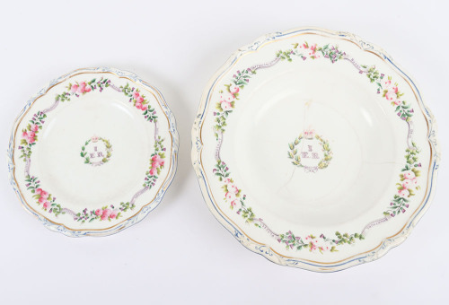 Pair of Indian Army Mess China of the 1st Bengal European Regiment