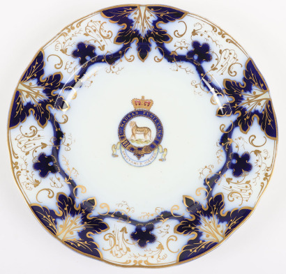 Indian Army 1st Madras Fusiliers Mess China Plate by Davenport circa 1859