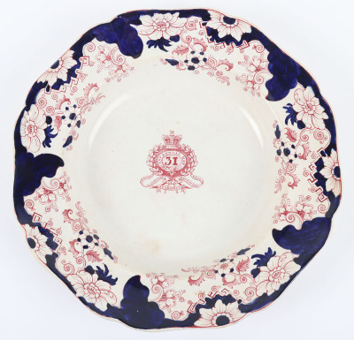 Indian Army 31st Bengal Native Infantry Mess China Plate by Thomas Brown, London Circa 1840